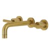 Kingston Brass KS8127CML Manhattan 2-Handle 8" Wall Mount Bathroom Faucet, Brass KS8127CML